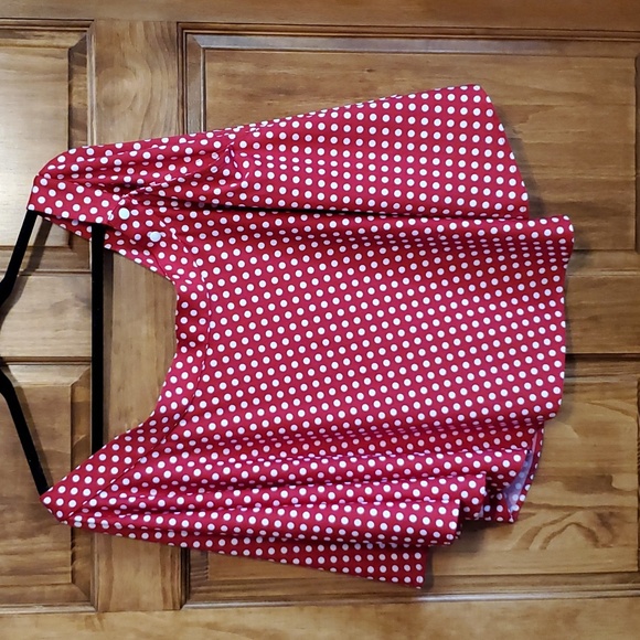 NWOT Pinup Couture Bettie Red And White Polka Dot Swimsuit With Skirt - Picture 7 of 7